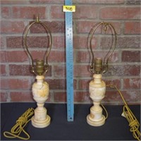 VTG small marble stone table lamps 1 set