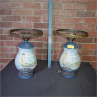 Coastal porcelain lamps ( 1 cracked )