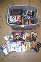 Tote of DVD's and VHS's