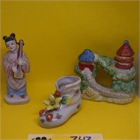 VTG Occupied Japan miniature shoe boot and 2 more