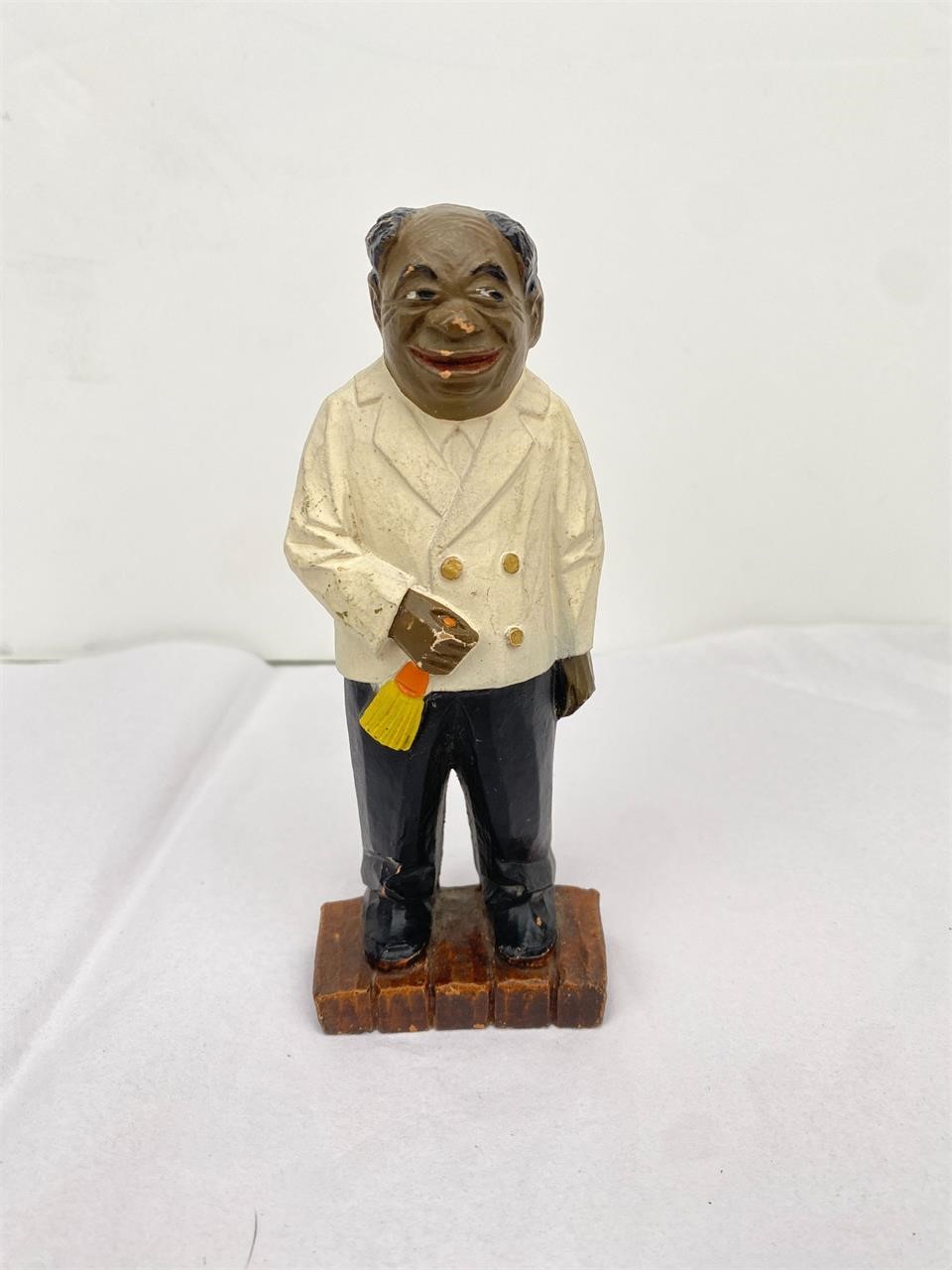 Vtg Black Americana Butler Bookend Figurine
