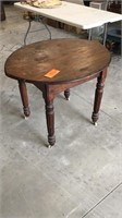 Antique hardwood kitchen table w/ porcelain