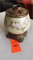 Antique floral oil lamp base