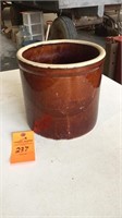 Brown glaze 2 gallon crock good condition minor