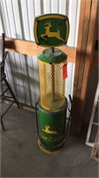 Metal  art John Deere gas pump replica 4.5’ tall