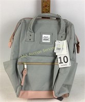 Himawarl gray and pink book bag, pink leather