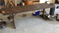 Antique 95”L x 30.5” W x 30”T folding table from