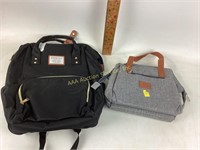 New nylon, caring bag and gray with brown accent