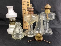 Mini Clear Glass Oil Lamps, Milk Glass oil Lamp,