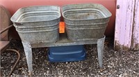 Double galv. Wash tubs stand