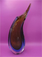 Murano Teardrop Art Glass Vase 11" H