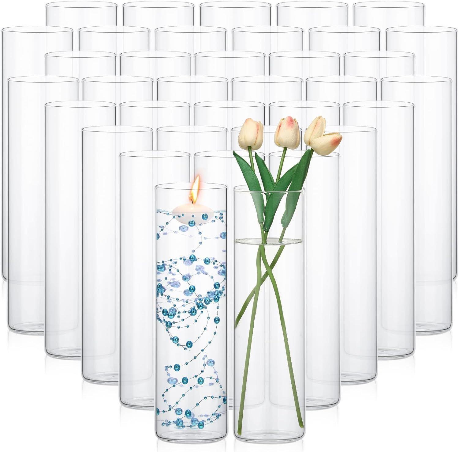 36 Pcs Glass Cylinder Vases