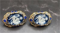 Angel blue post earrings