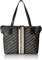 Fossil Black Bone Jacqueline Tote Purse Handbag