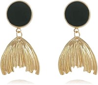 Unique Gold-plated Fishtail Dangle Earrings