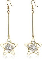 Unique .50ct White Topaz Star Wrapped Earrings