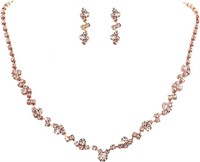 Gold-pl. Unique 2.75ct Fancy Crystal Jewelry Set