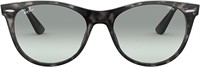 Ray-ban Grey Havana Round Unisex Sunglasses