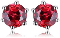 Round 1.30ct Natural Garnet Earrings