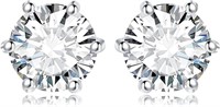 14k Gold-pl. Round 4.00ct White Topaz Earrings