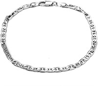 Elegant Italian Flat Mariner Link Chain Anklet