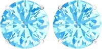 Elegant Round 1.68ct Aquamarine Stud Earrings