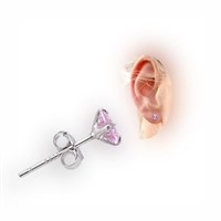 Round-cut 1.00ct Pink Topaz Stud Earrings