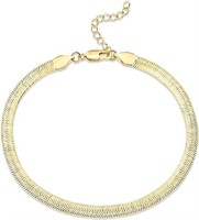 14k Gold-pl. Snake Chain Anklet