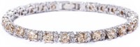 18k Gold-pl 6.25ct Champagne Topaz Tennis Bracelet