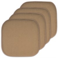4 Memory Foam Chair Pads, Non-Slip - Tan