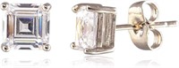 18k Gold-pl. 4.00ct White Topaz Stud Earrings