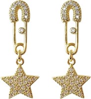 Gold Plated 1.40ct Star Stud Earrings