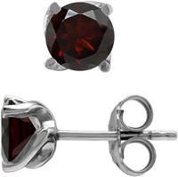 Elegant Round 1.92ct Garnet Stud Earrings