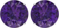 Elegant Round 1.68ct Amethyst Stud Earrings