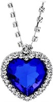 Heart 20.00ct Sapphire & White Topaz Necklace