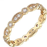 14k Gold-pl 2.50ct White Sapphire Eternity Band