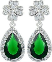 Pear 5.50ct Emerald Teardrop Dangle Earrings