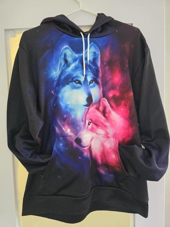 DEMO - Neon Wolf Hoodie w/ pouch