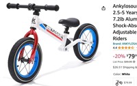 Ankylosour 12" Balance Bike for Kids 2.5-5 Years,