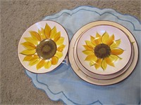 Sunflower Bowl and Plates Set