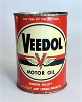 Vintage Veedol 1 Qt Motor Oil Can - No Top