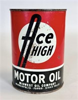 Vintage Ace High Vintage Motor 1 Qt Oil Can