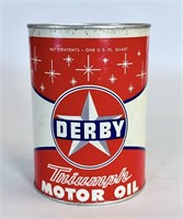 $ Vintage Derby Triumph Motor Oil Can