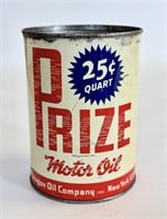Rare Vintage Prize Motor Oil 25¢ Can - No Top