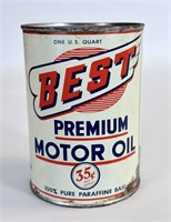 Vintage BEST Premium Motor Oil 1 Qt Can