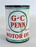 Rare G-C Penn Motor Oil Can - Has Wear