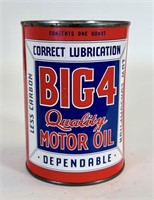 $ Rare NOS Big 4 Motor Oil 1 Qt Can - FULL