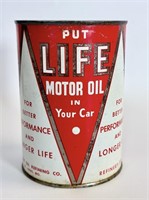 Vintage LIFE Motor Oil Can 1 Quart