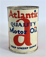 Vintage Atlantic Quality Motor 1 Qt Oil Can