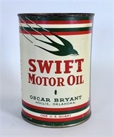 Vintage Swift Motor Oil 1 Quart Can
